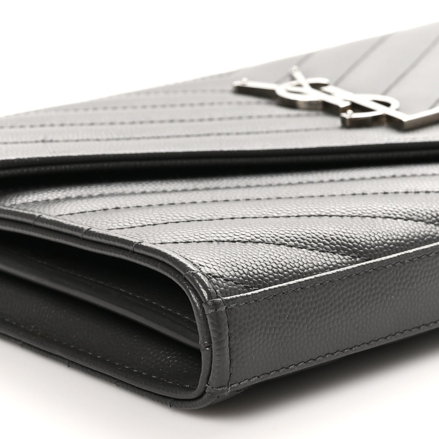 Grain De Poudre Matelasse Chevron Monogram Chain Wallet Storm