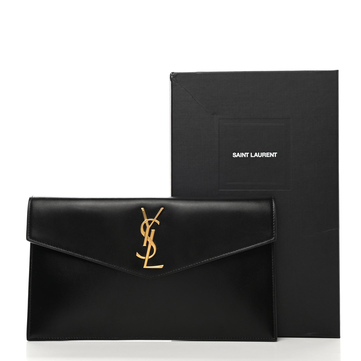Smooth Shiny Calfskin Monogram Uptown Pouch Black