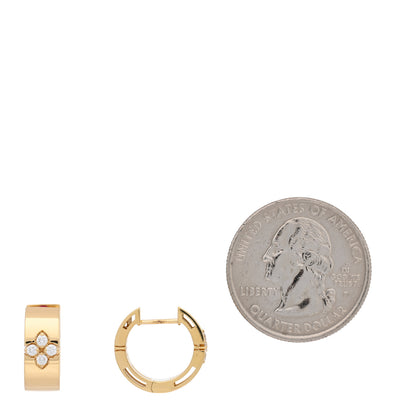 Roberto Coin 18K Yellow Gold Diamond Small Love in Verona Hoop Earrings 2 of 5