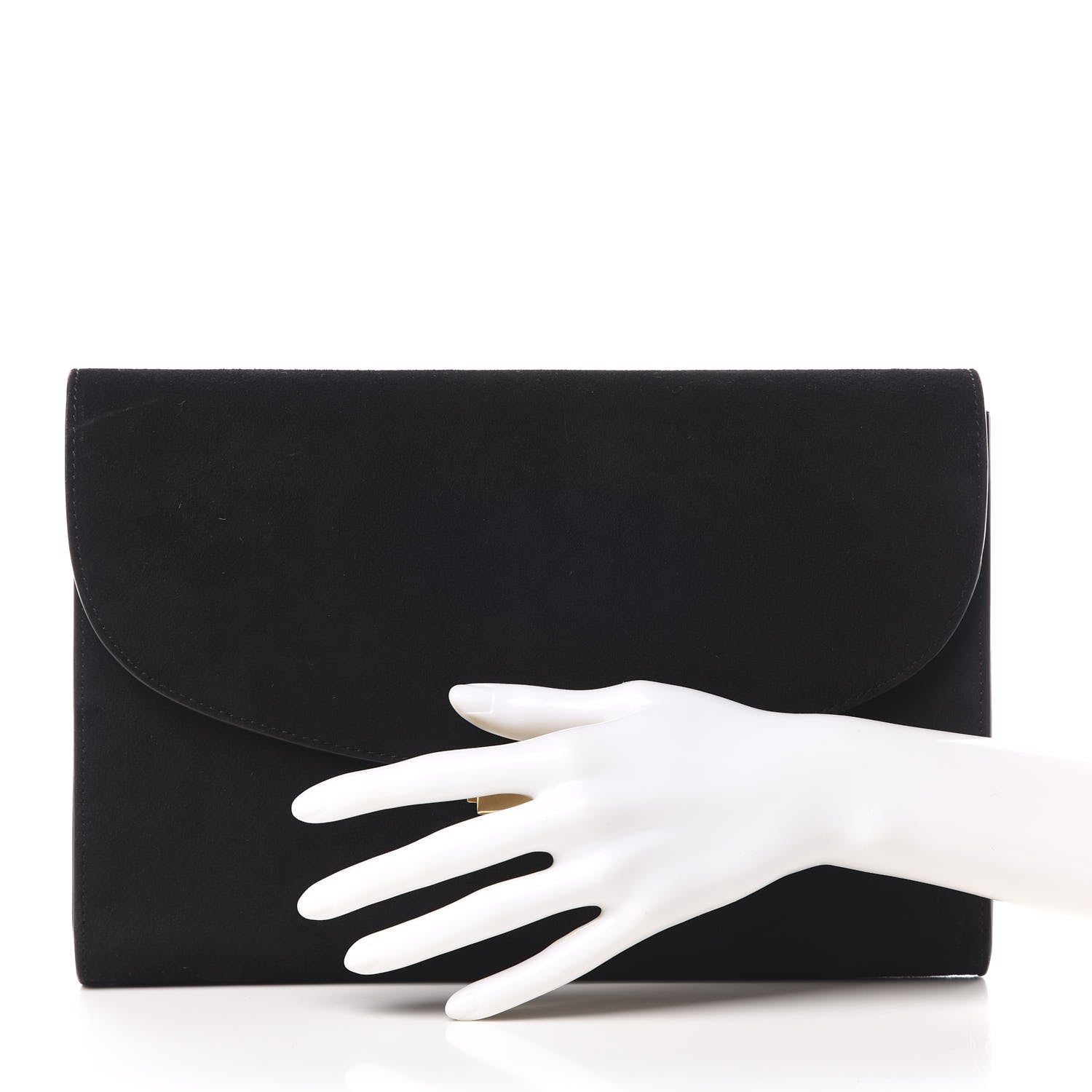 Mansur Gavriel Suede Envelope Flat Clutch Black 2 of 8