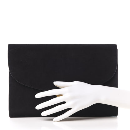 Mansur Gavriel Suede Envelope Flat Clutch Black 2 of 8