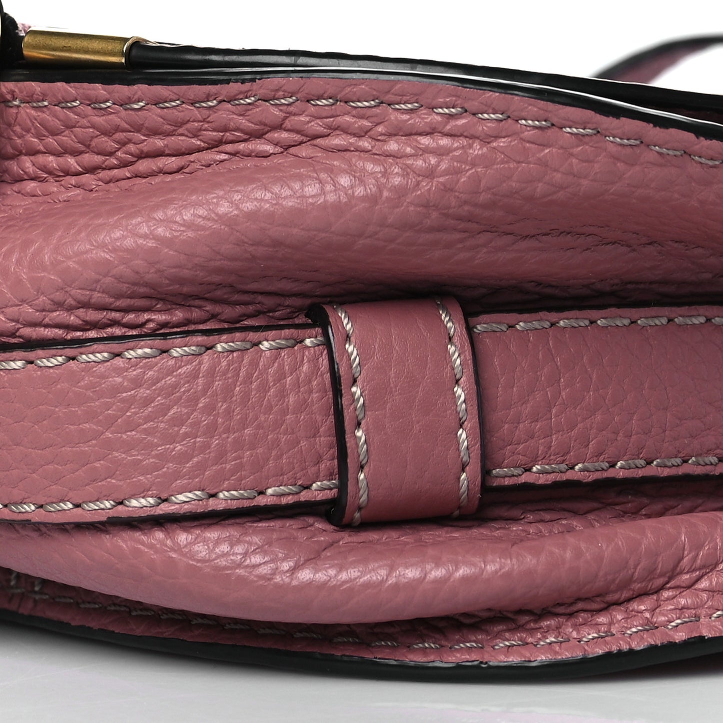 Calfskin Mini Marcie Round Crossbody Bag Rusty Pink