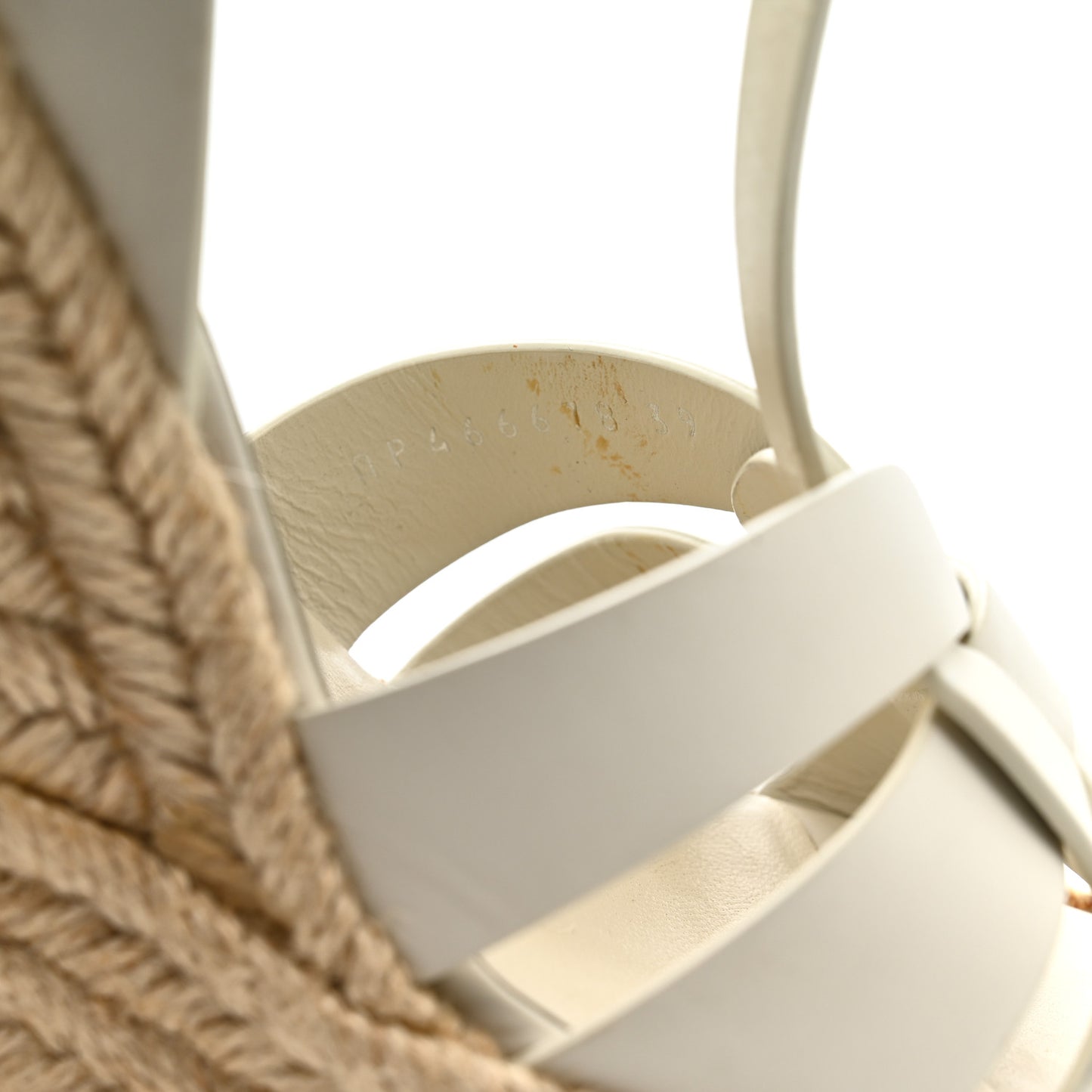 Calfskin Tribute 95 Platform Espadrille Wedge Sandals 39 Porcellana