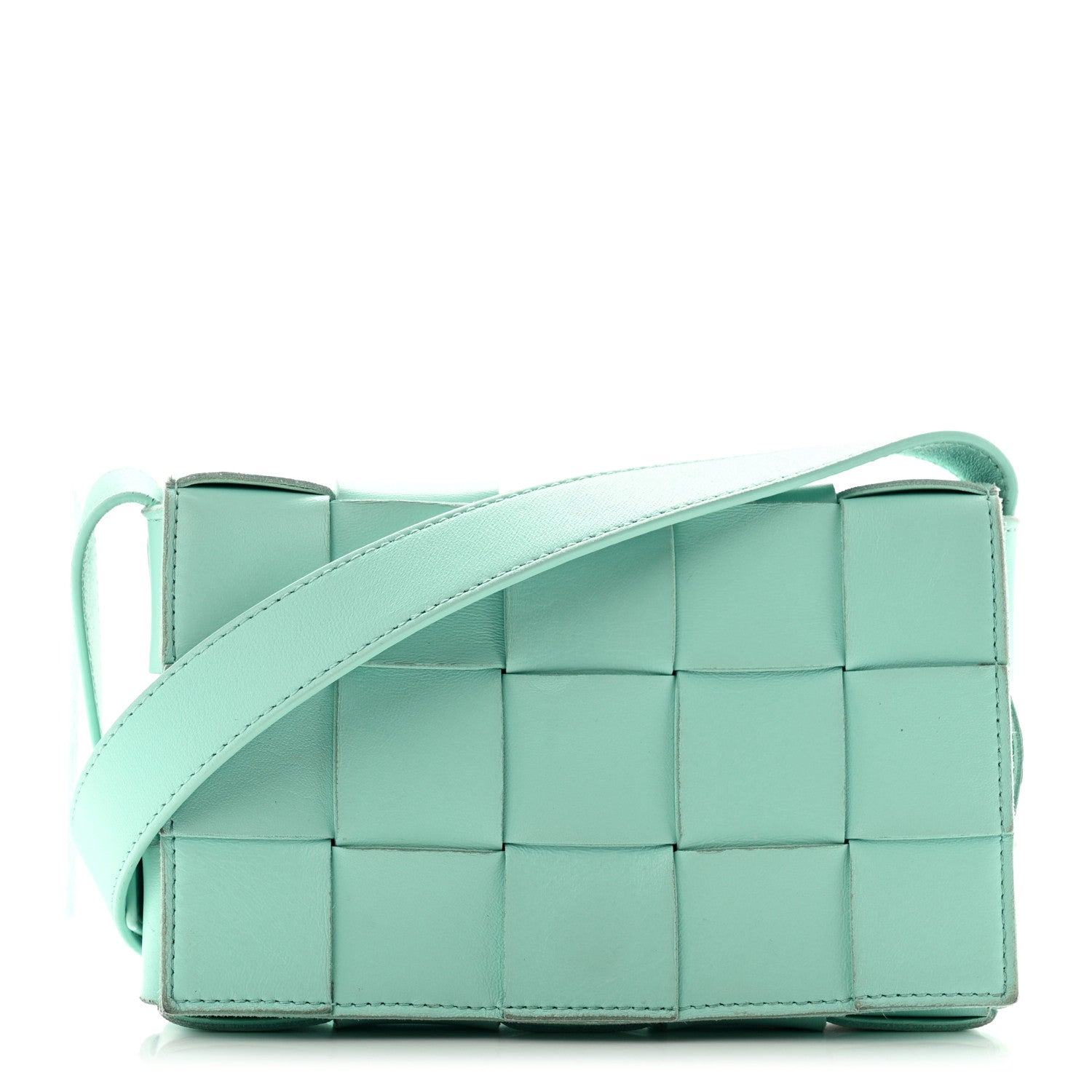 Bottega Veneta Lambskin Maxi Intrecciato Small Cassette Crossbody Bag Celadon 1 of 11