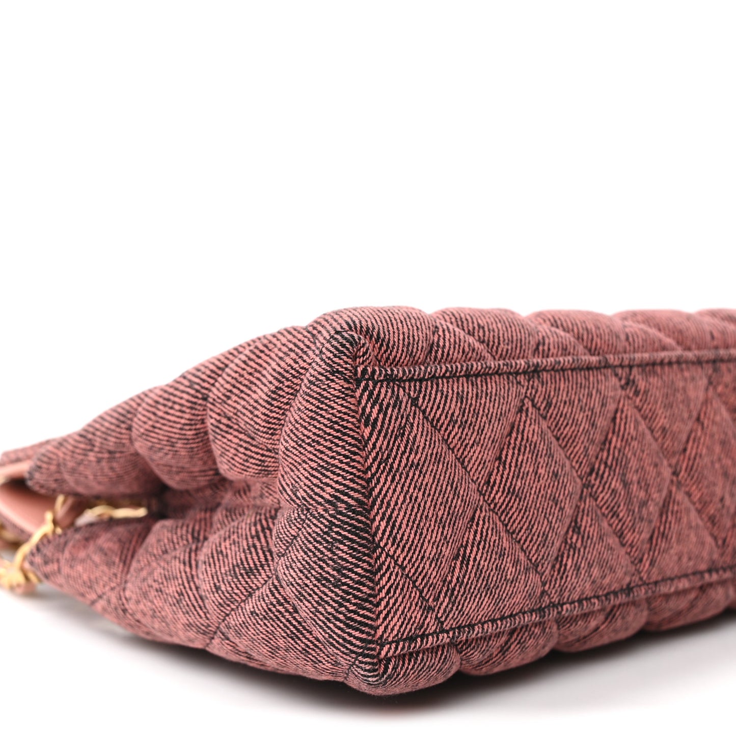 Denim Quilted Nano Kelly Shopper Orange Black