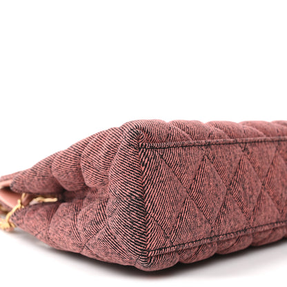 Chanel Denim Quilted Nano Kelly Shopper Orange Black 9 of 11