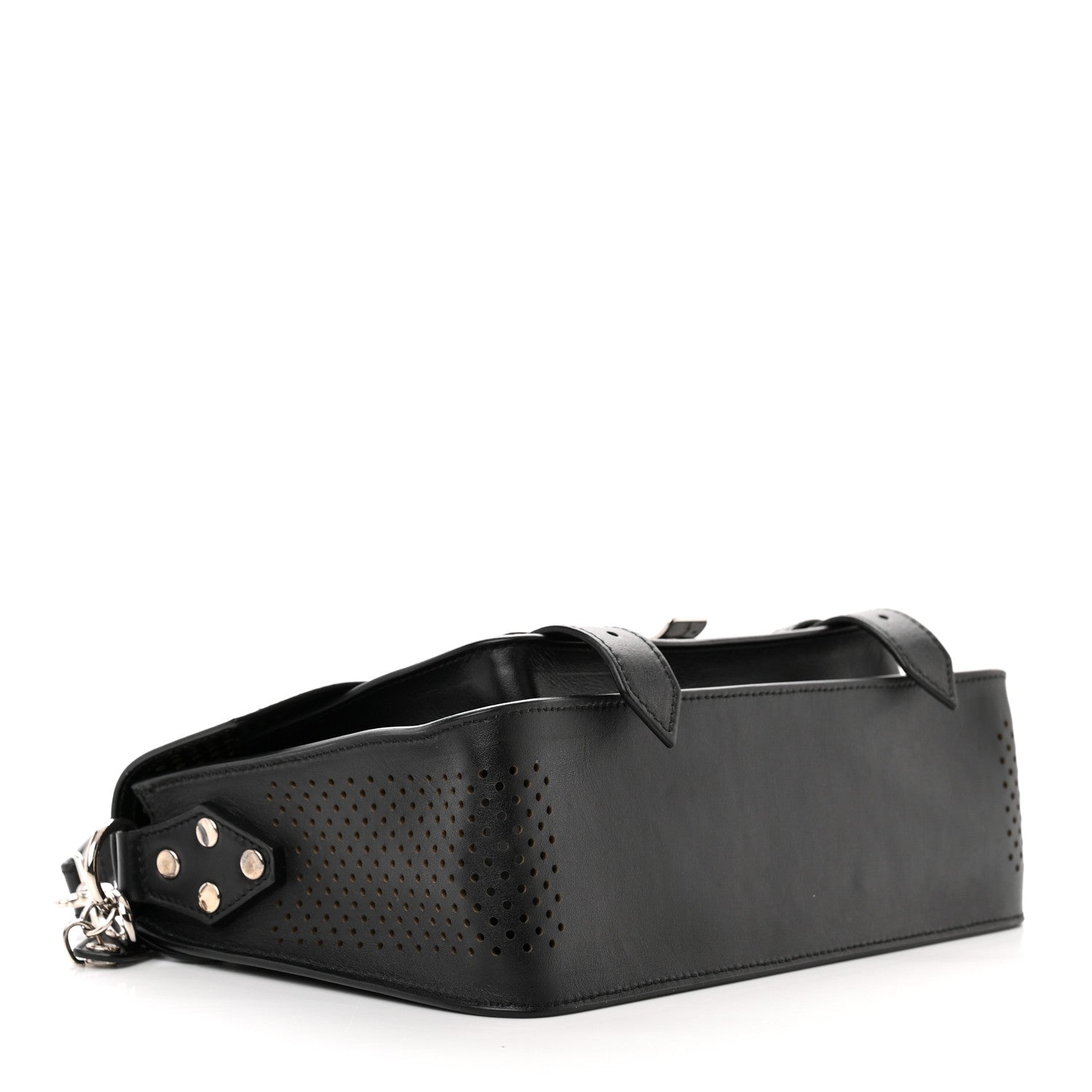 Proenza Schouler Lambskin Perforated Tiny PS1 Satchel Black 4 of 10