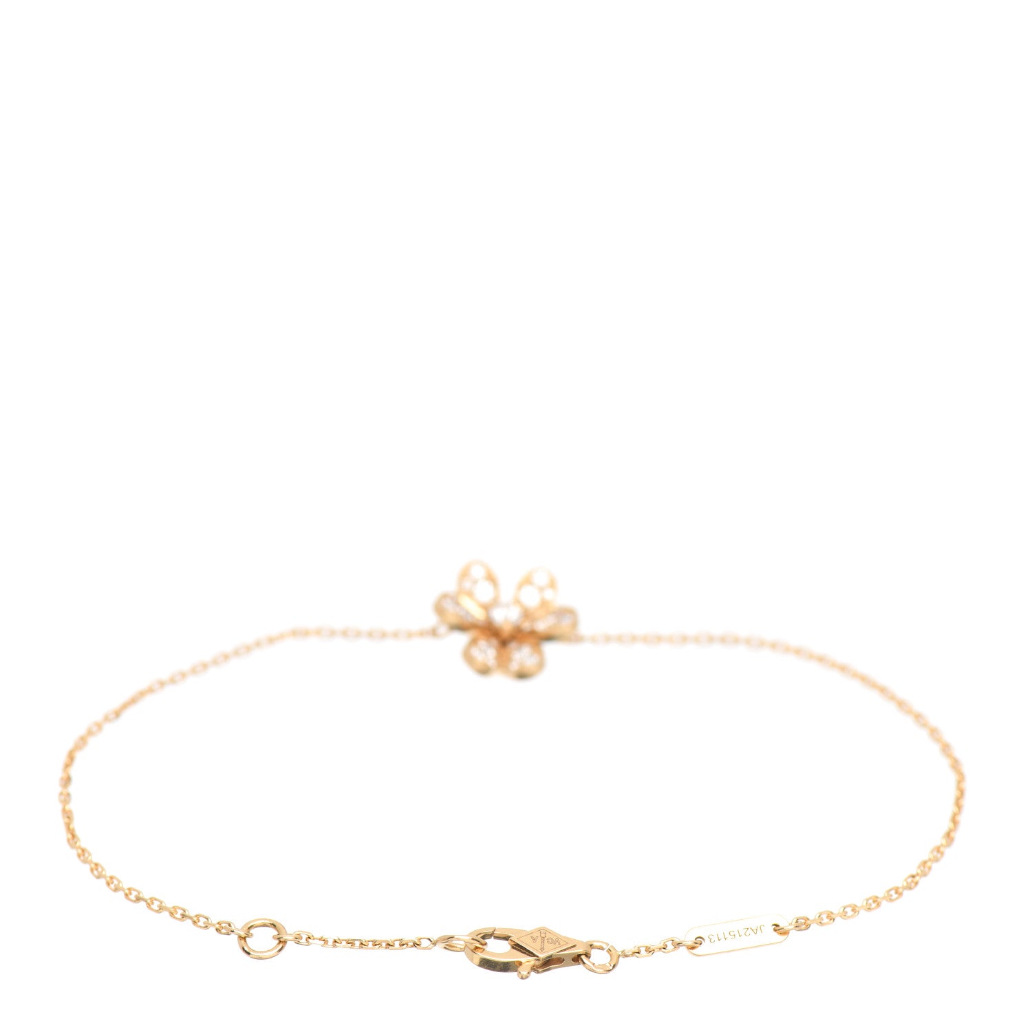 Van Cleef & Arpels 18K Yellow Gold Diamond Mini Frivole Pave Bracelet 3 of 6