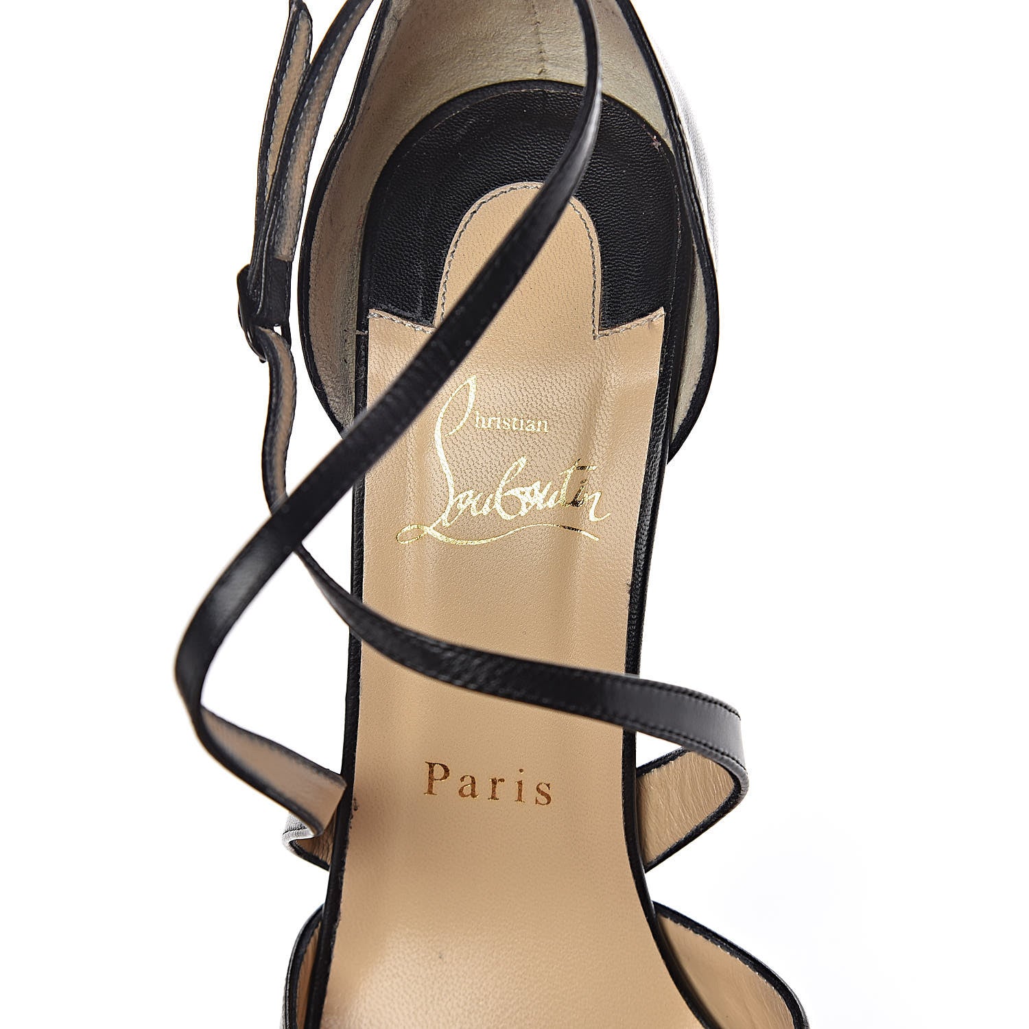 Christian Louboutin Kid Cross Me 150 Sandals 39 Black 7 of 10