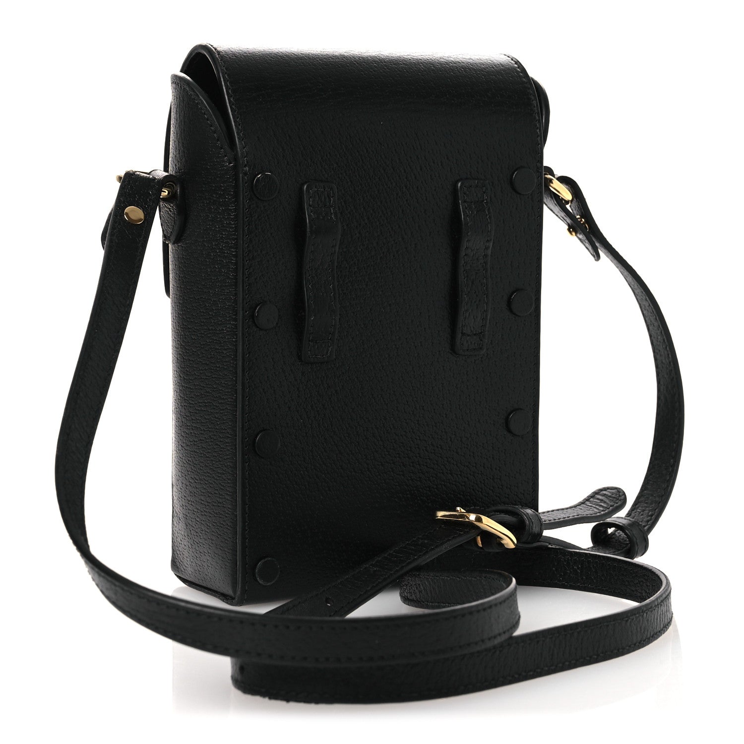 Gucci Dollar Calfskin Vertical Horsebit 1955 Crossbody Bag Black 3 of 15