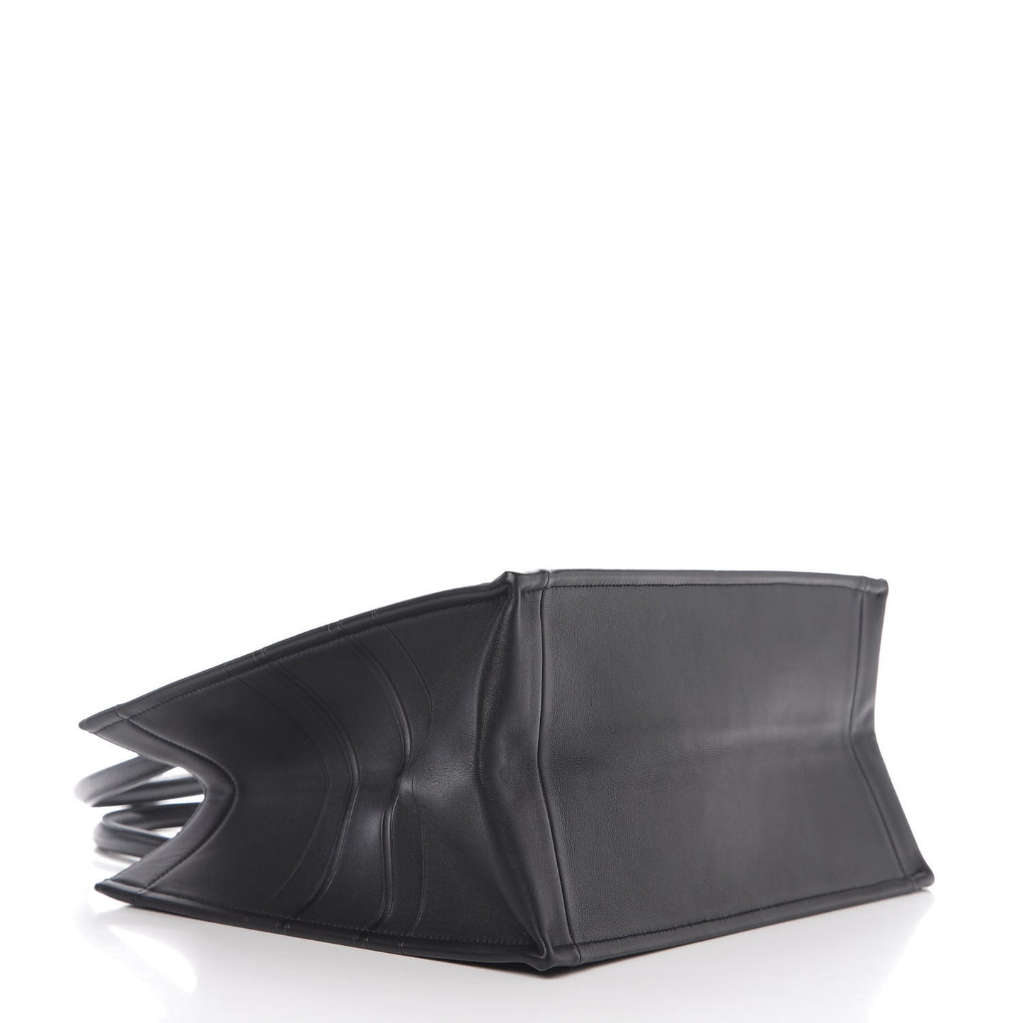 Calfskin Embossed Medium Book Tote Black