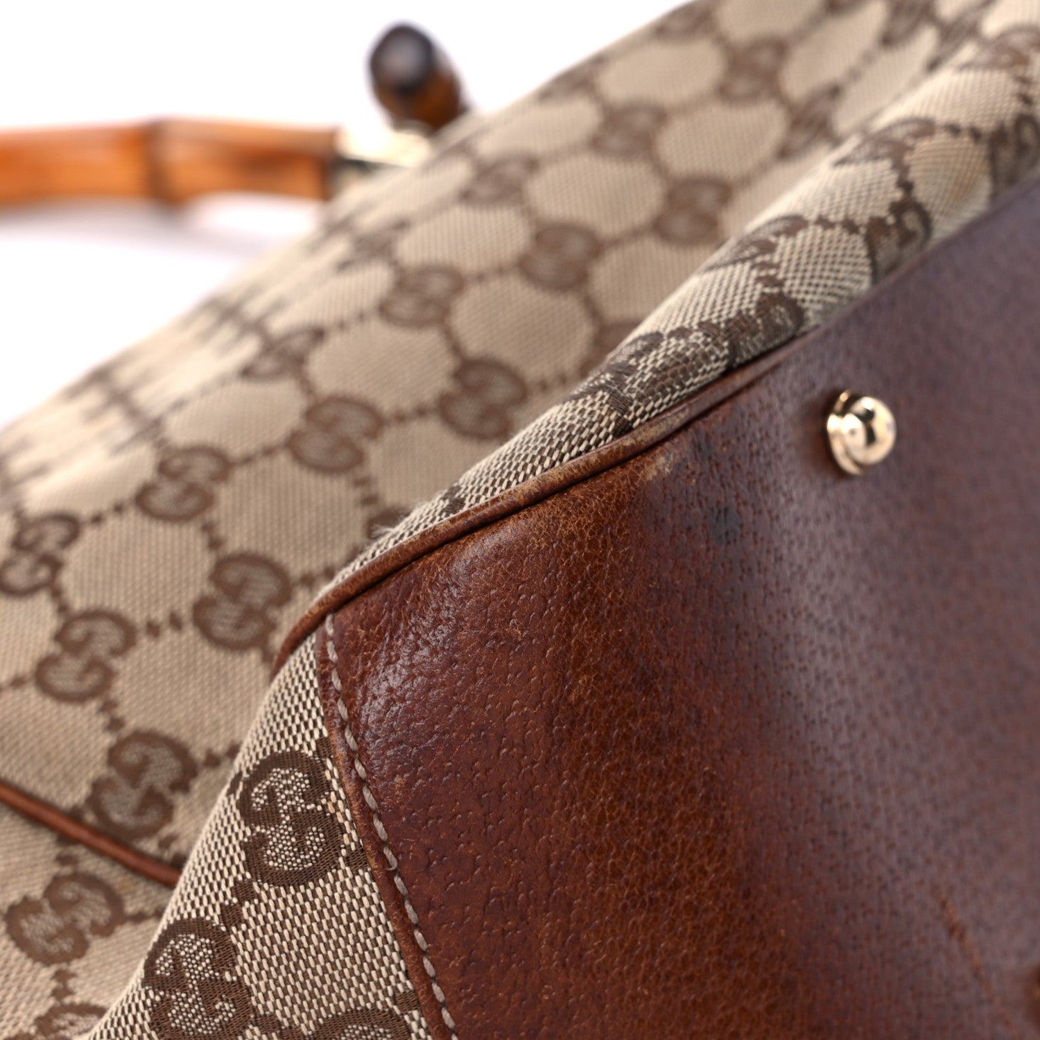 Gucci Monogram Bamboo Top Handle Bag Brown 10 of 24