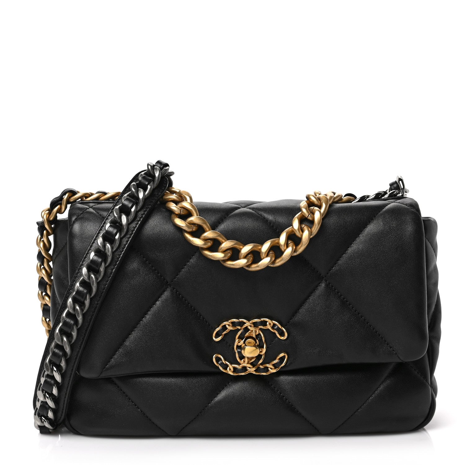 Chanel Lambskin Quilted Medium Chanel 19 Flap Black 1 of 8