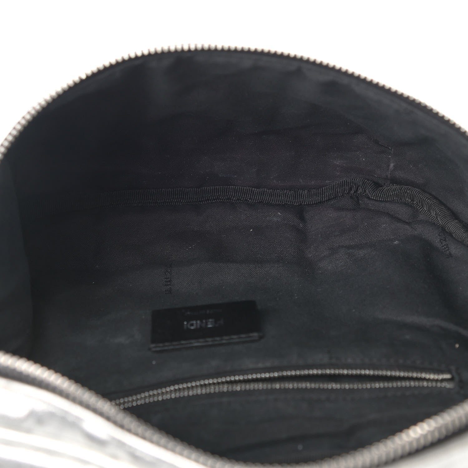 Fendi Vitello Catalan Mirror FF 1974 Embossed Belt Bag Argento 5 of 11