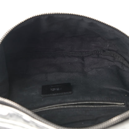 Fendi Vitello Catalan Mirror FF 1974 Embossed Belt Bag Argento 5 of 11