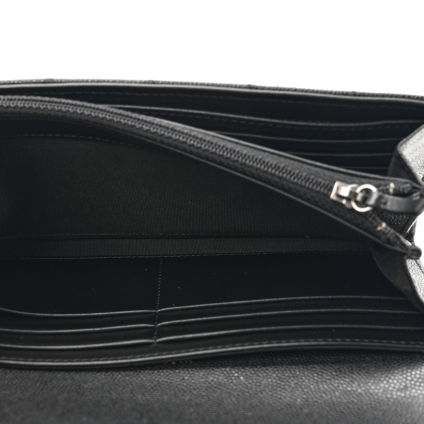 Caviar Quilted Long Boy Flap Wallet Black