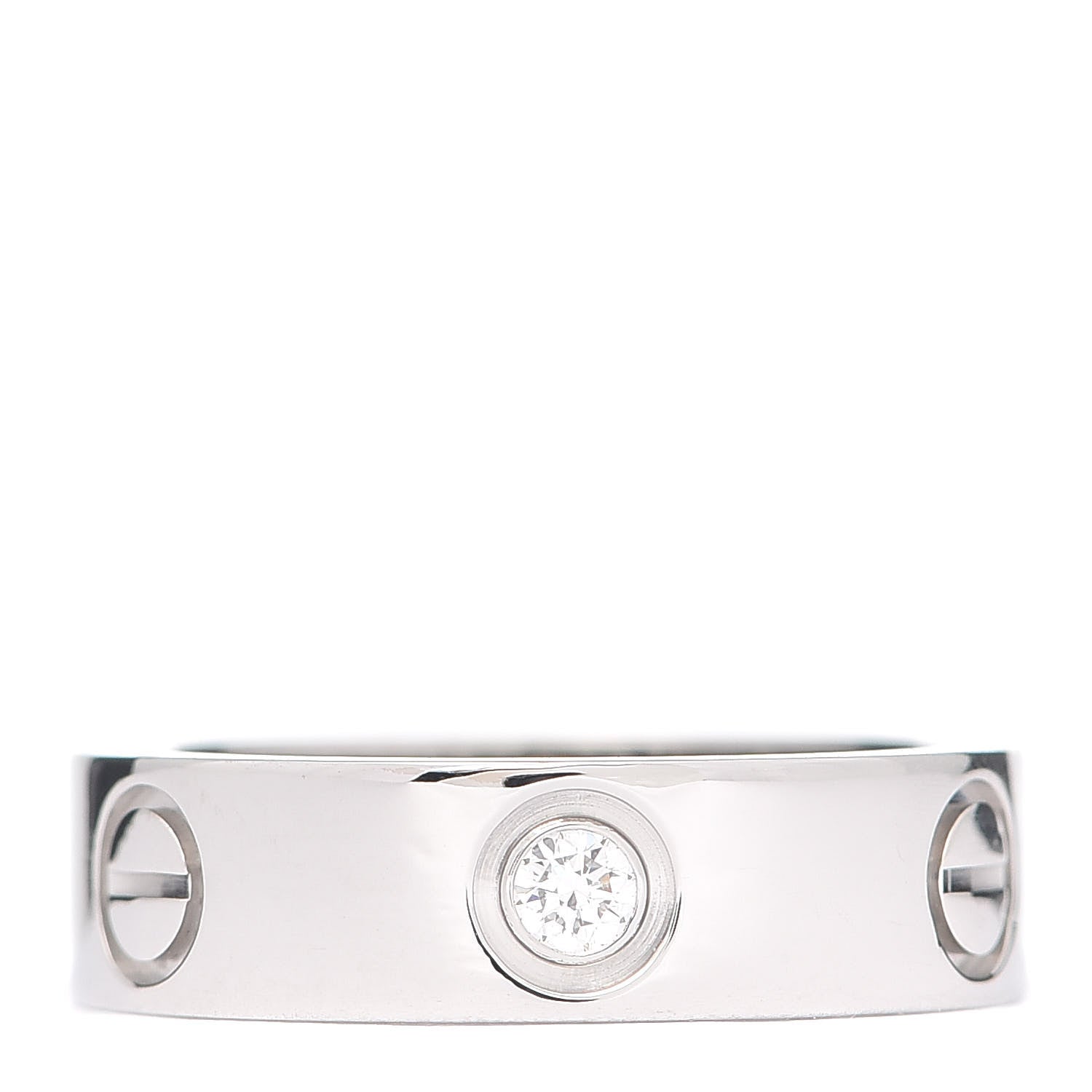 Cartier 18K White Gold 3 Diamond 5.5mm LOVE Ring 52 6 1 of 6
