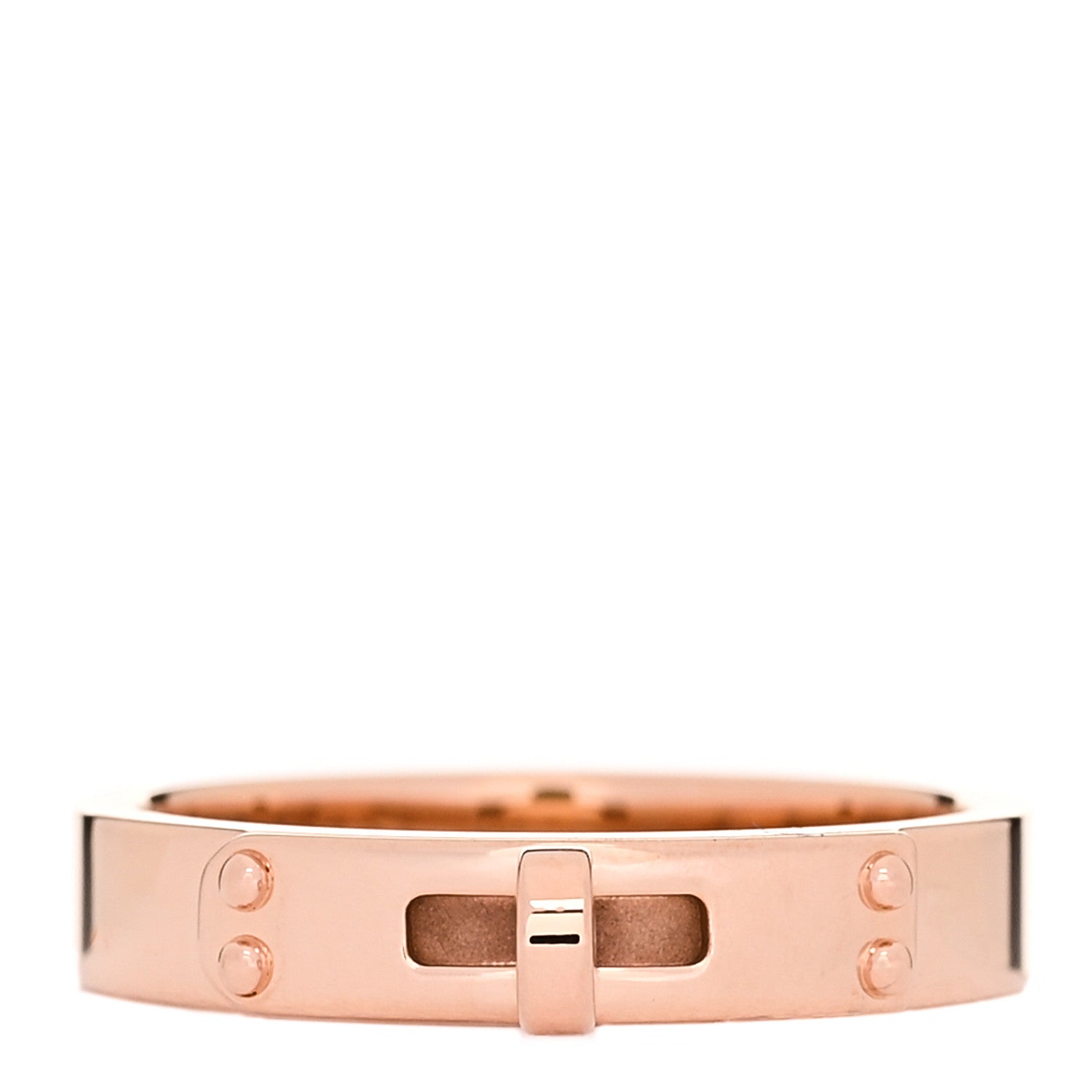 Hermes 18K Rose Gold TPM Kelly Ring 49 5 1 of 6