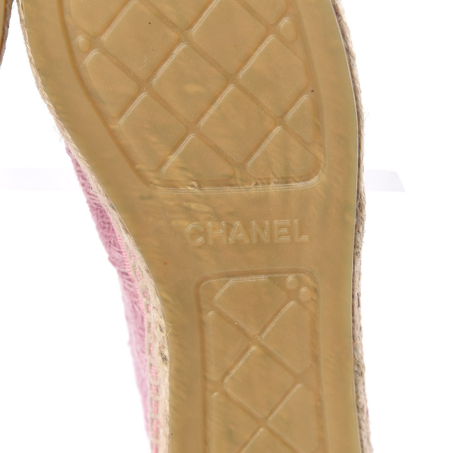Tweed Patent CC Espadrilles 41 Pink Black