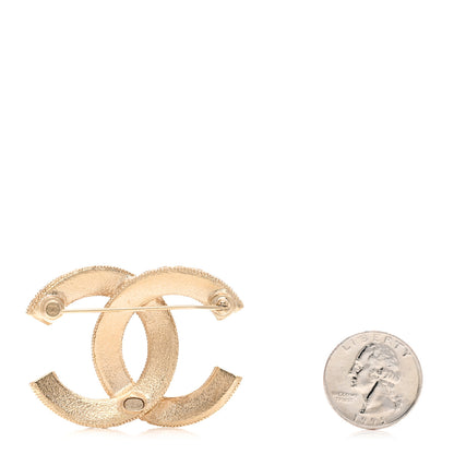 Chanel Crystal CC Brooch Light Gold 2 of 3