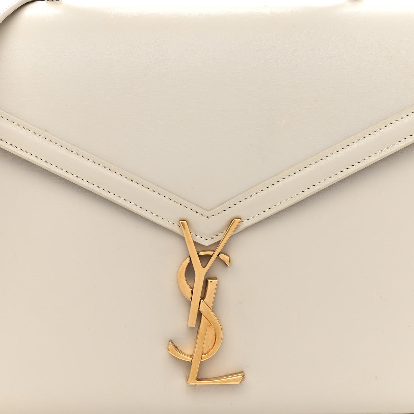Smooth Calfskin Medium Classic Monogram Cassandra Top Handle Crema Soft Rouge Legion