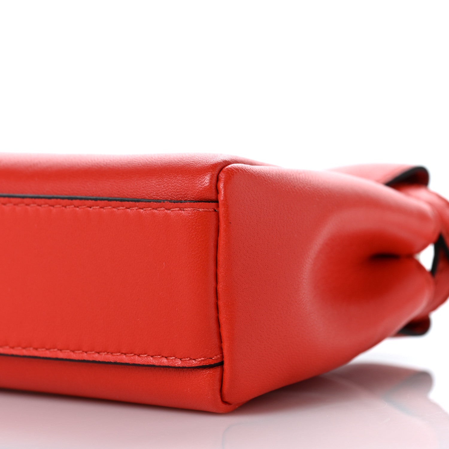 Fendi Shiny Nappa Micro Peekaboo Iconic Satchel Rosso Pimento 8 of 8