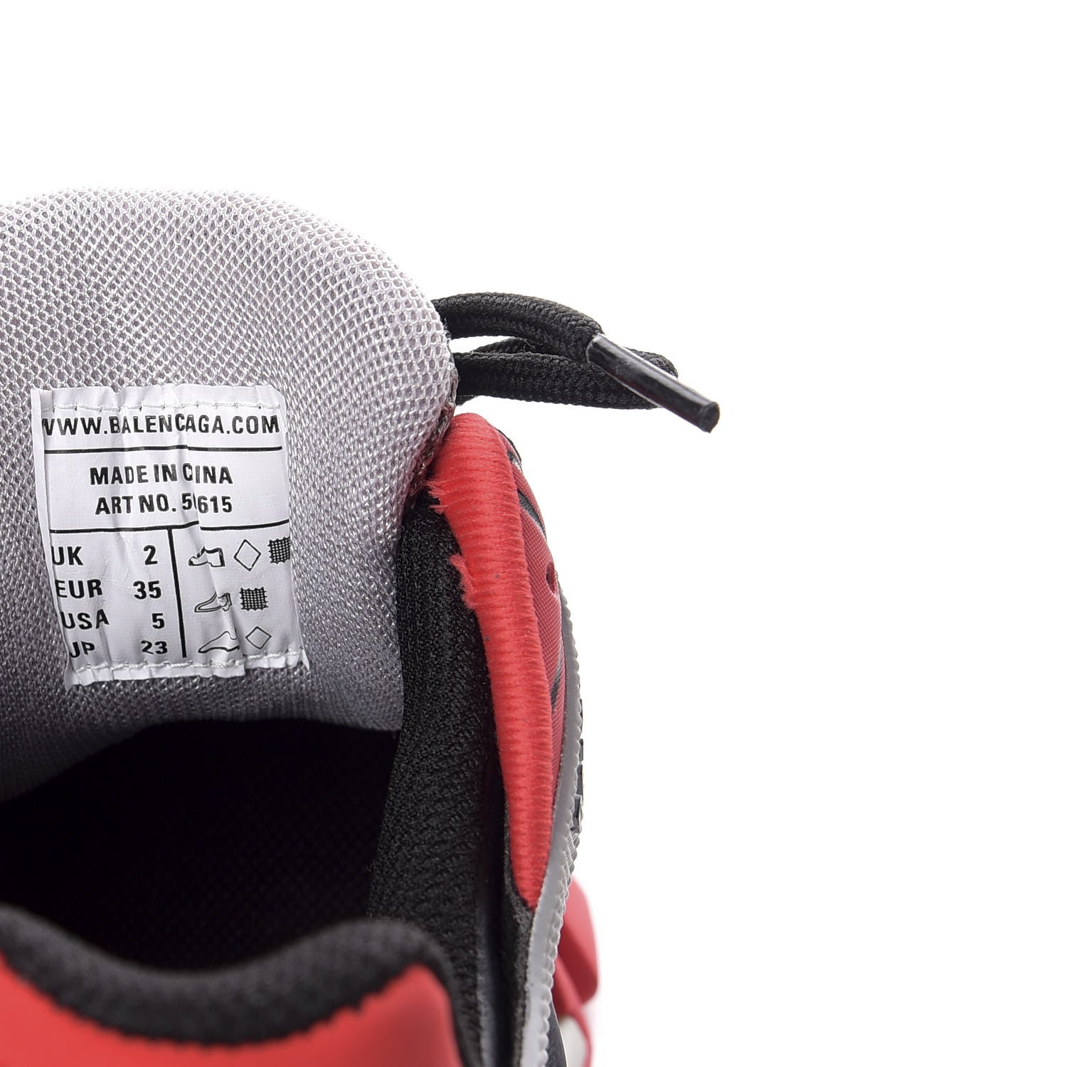 Balenciaga Rubber Mesh Bi-Color Womens Track.2 Open Sneakers 35 Black Grey Red 9 of 10