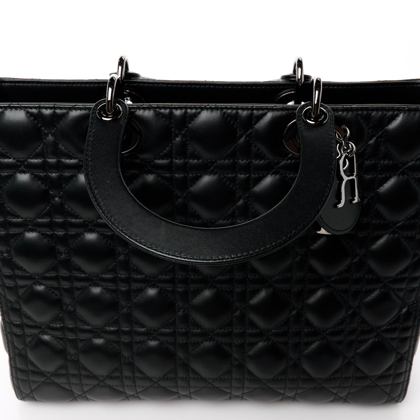 Lambskin Cannage Large Lady Dior Black