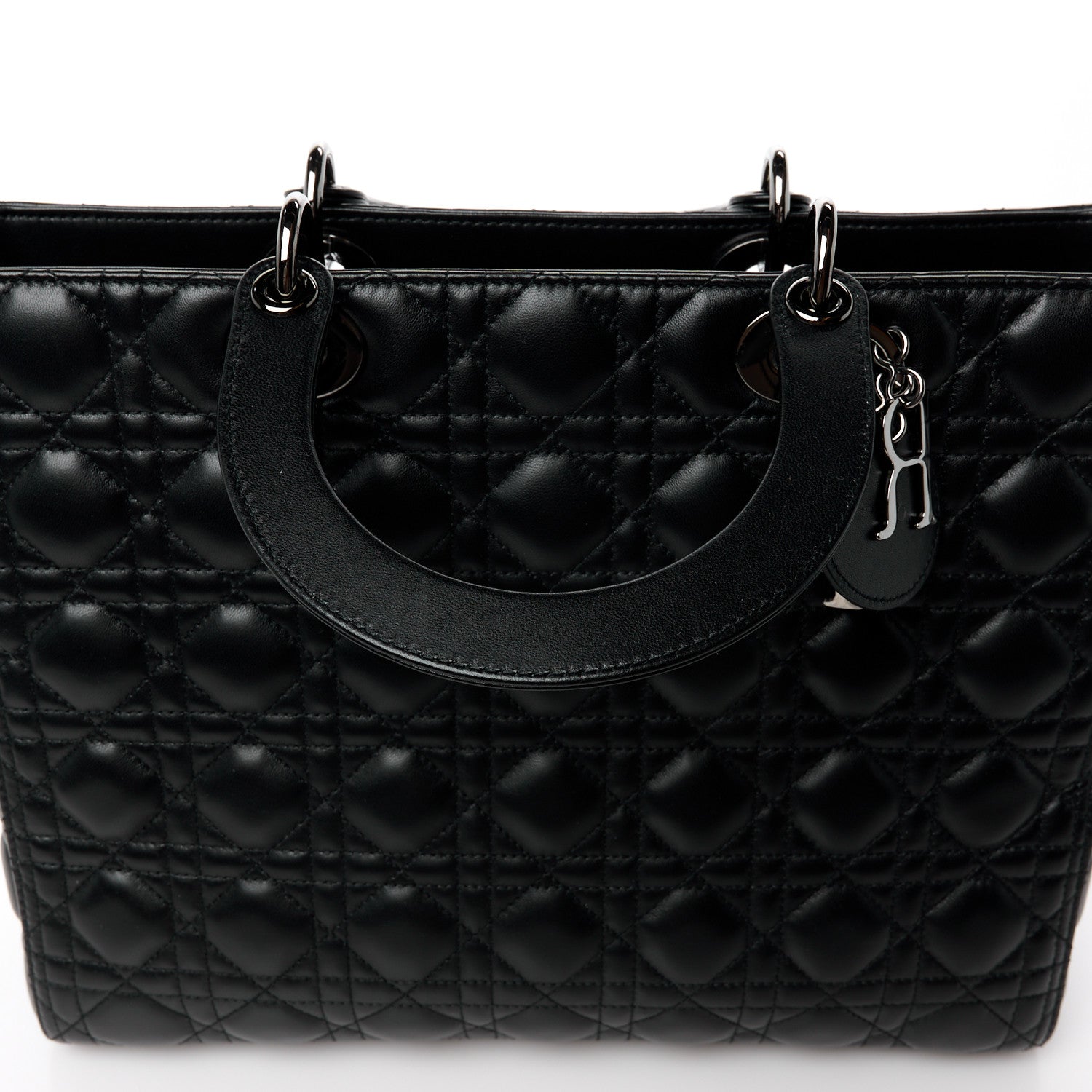 Christian Dior Lambskin Cannage Large Lady Dior Black 11 of 11