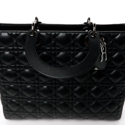 Christian Dior Lambskin Cannage Large Lady Dior Black 11 of 11