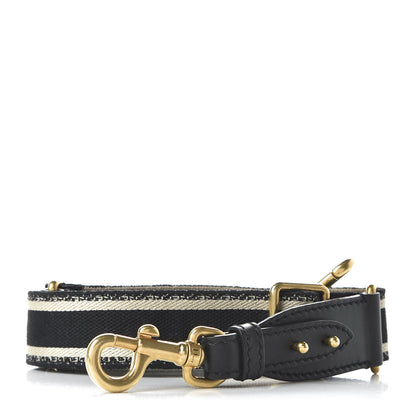 Christian Dior Canvas Embroidered Adjustable Shoulder Strap Black 1 of 6