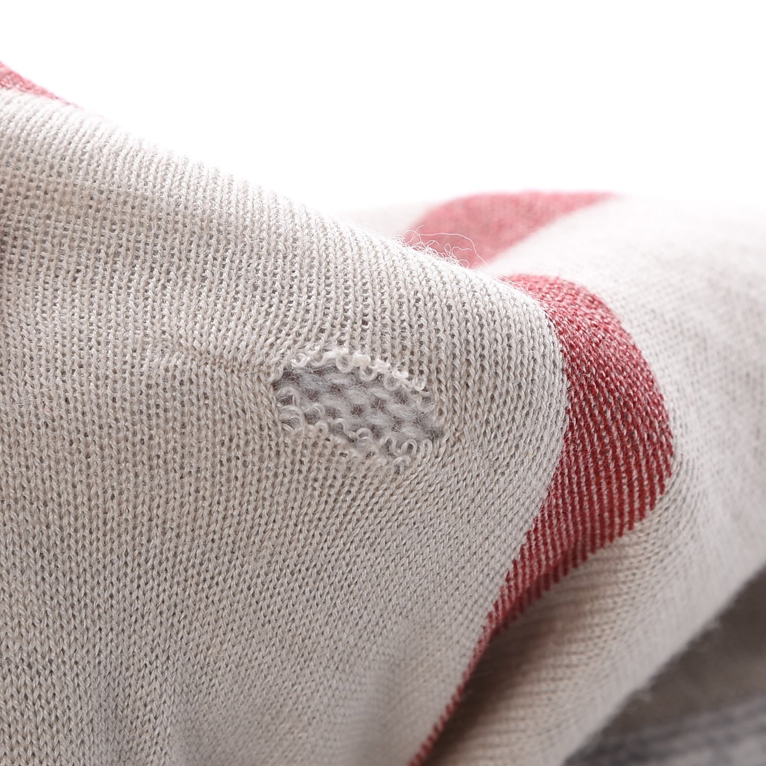 Burberry Cashmere Knitted Giant Check Scarf Pale Grey Melange 8 of 8
