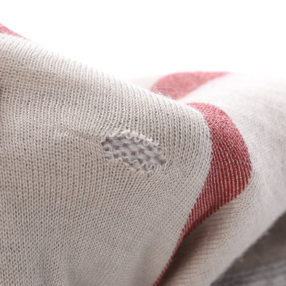 Burberry Cashmere Knitted Giant Check Scarf Pale Grey Melange 8 of 8