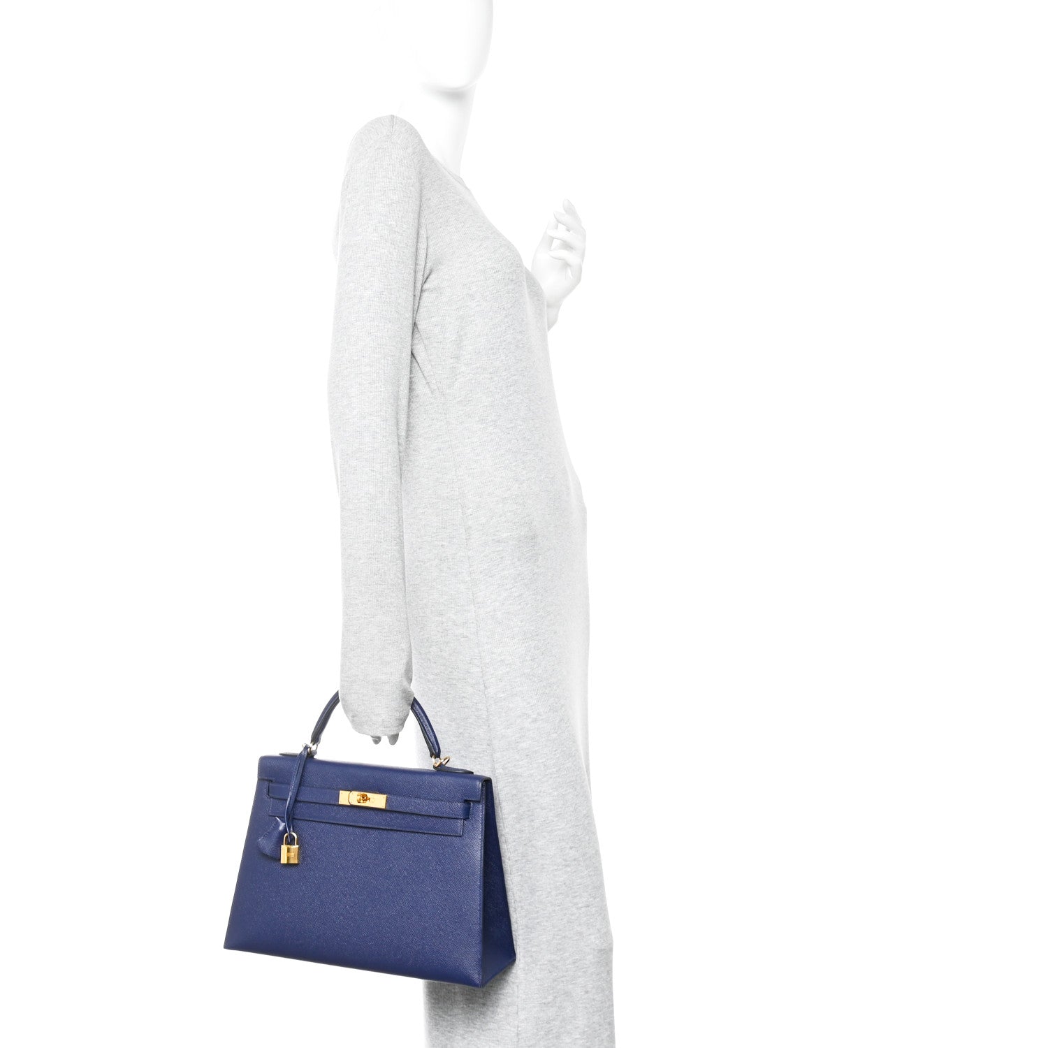 Hermes Epsom Kelly Sellier 32 Bleu Saphir 2 of 10