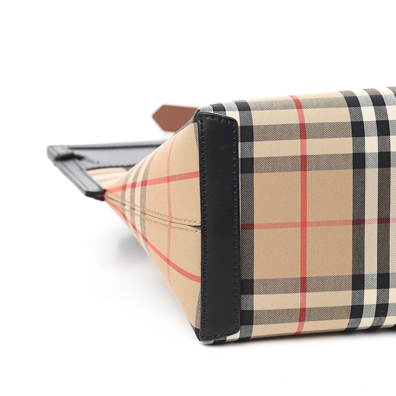 Burberry Calfskin Vintage Check Small Society Top Handle Bag Archive Beige Black 7 of 9