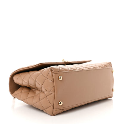 Chanel Caviar Quilted Small Coco Handle Flap Beige 4 of 13