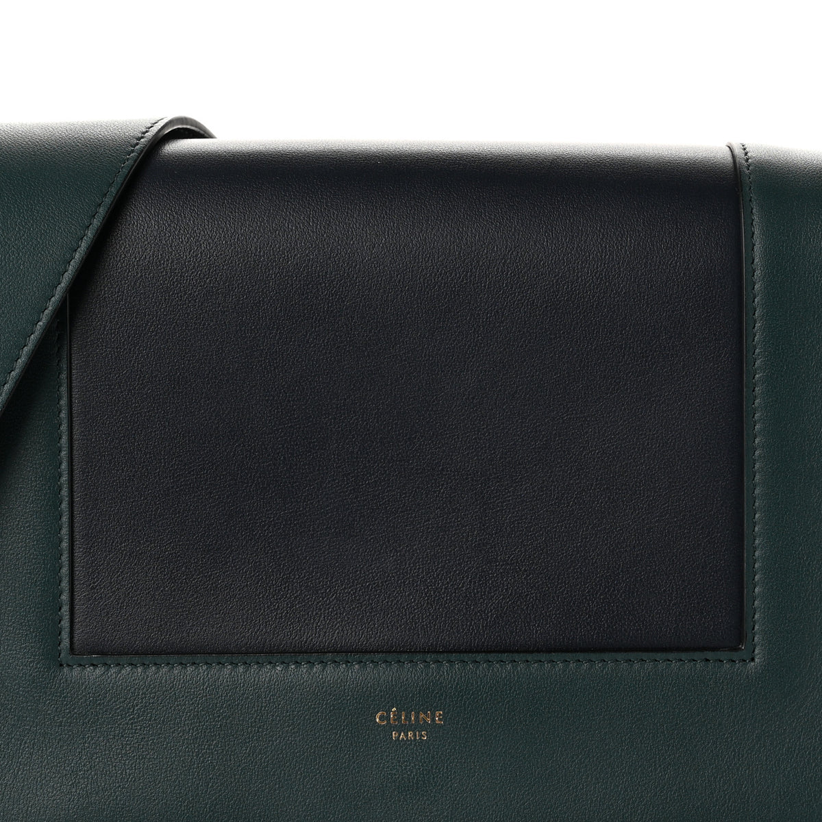 Celine Shiny Smooth Calfskin Medium Frame Shoulder Bag Amazone Dark Navy 8 of 10