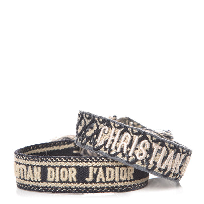 Christian Dior Woven Cotton J'Adior Friendship Bracelet Set Navy 1 of 7