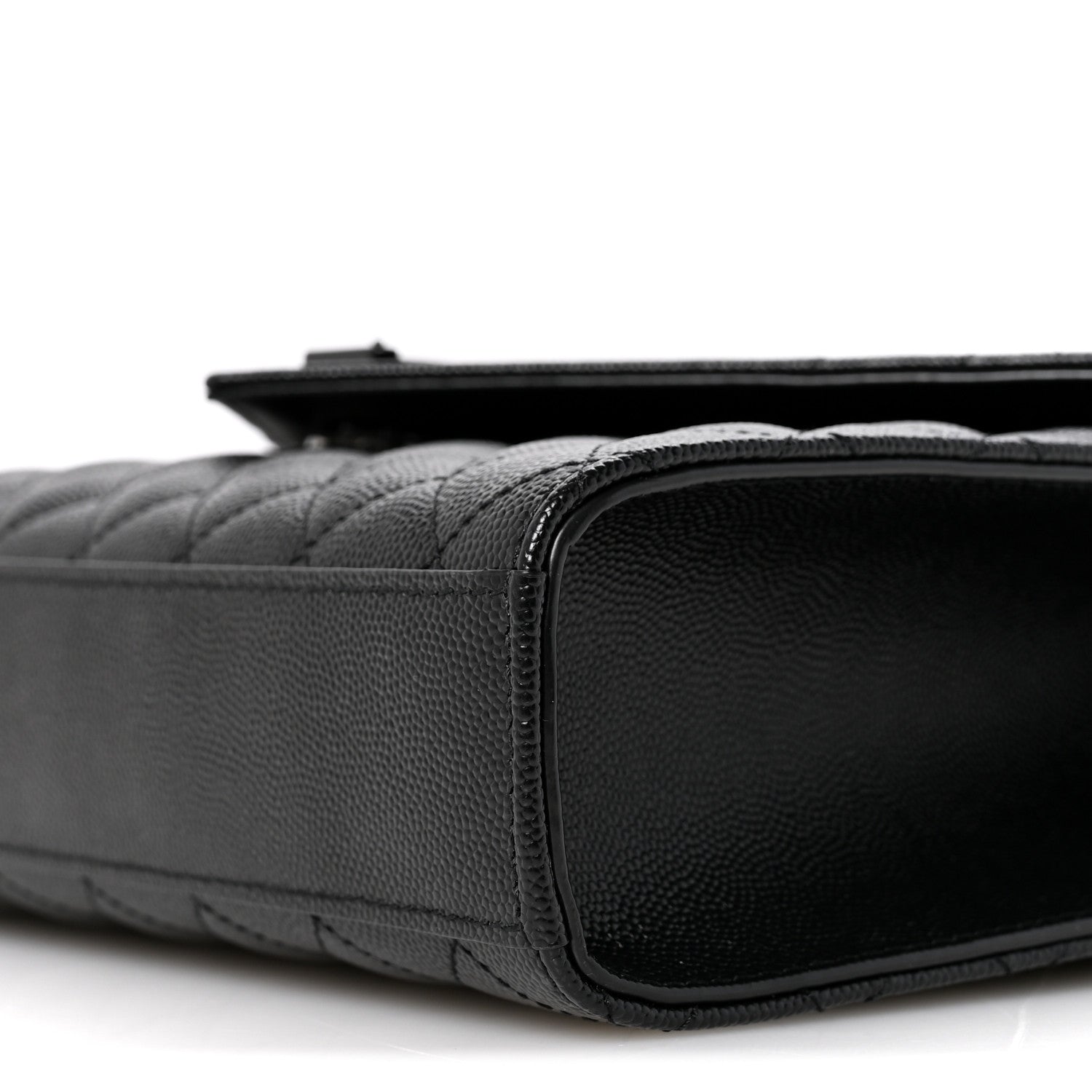 Saint Laurent Grain De Poudre Textured Mixed Matelasse Triquilt Medium Monogram Monochrome Satchel Black 10 of 11