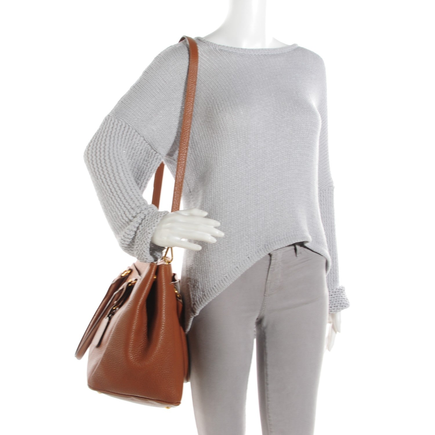 Prada Vitello Daino Tote Caramel 2 of 9