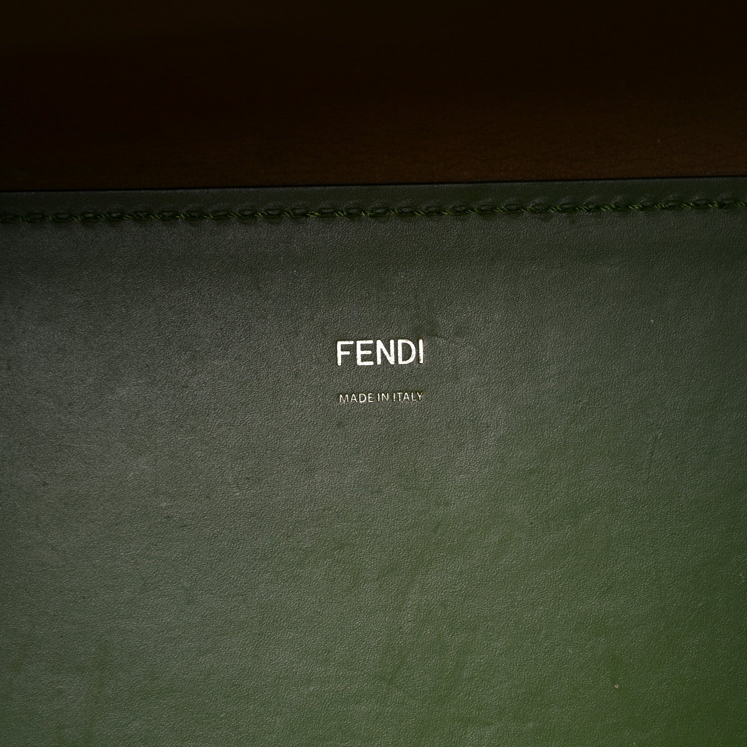 Fendi Vitello King Plexiglass Logo Embossed Medium Fendi Sunshine Shopper Tote Avocado 6 of 9