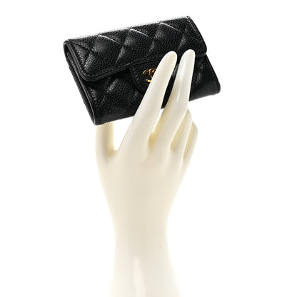 Chanel Caviar Quilted Flap Card Holder Wallet Black 2 of 9