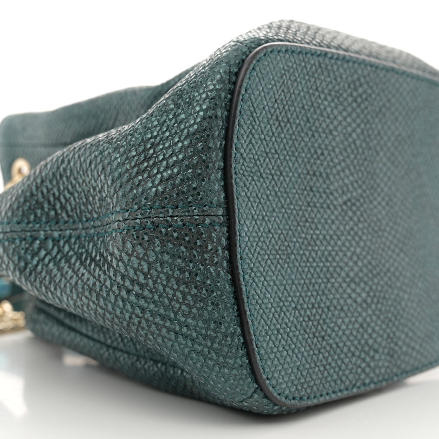 Bulgari Metallic Karung Serpenti Forever Bucket Bag Emerald Green 9 of 10