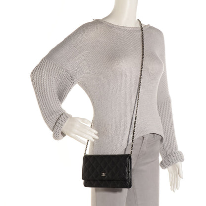 Chanel Caviar Quilted Wallet On Chain WOC Black 2 of 9