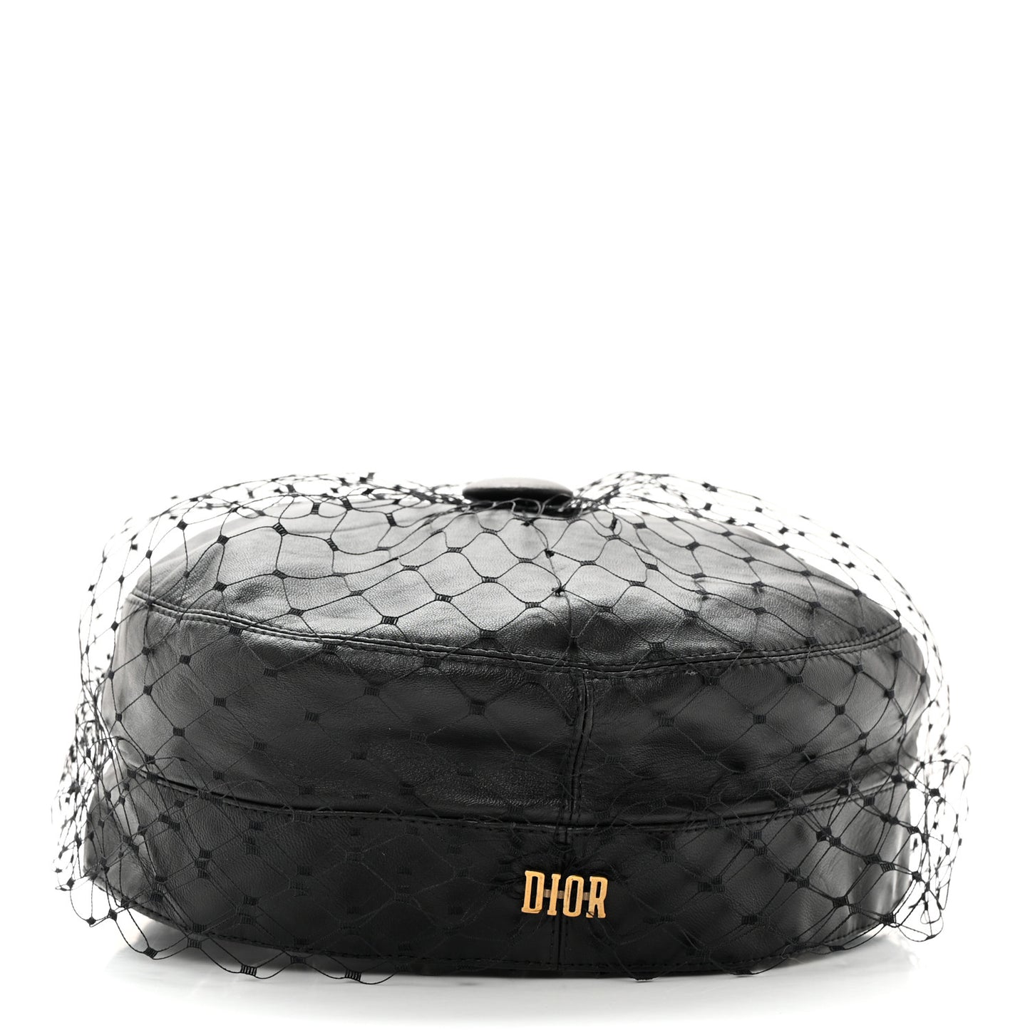 Calfskin Paris Revolution Cap With Veil 58 Black
