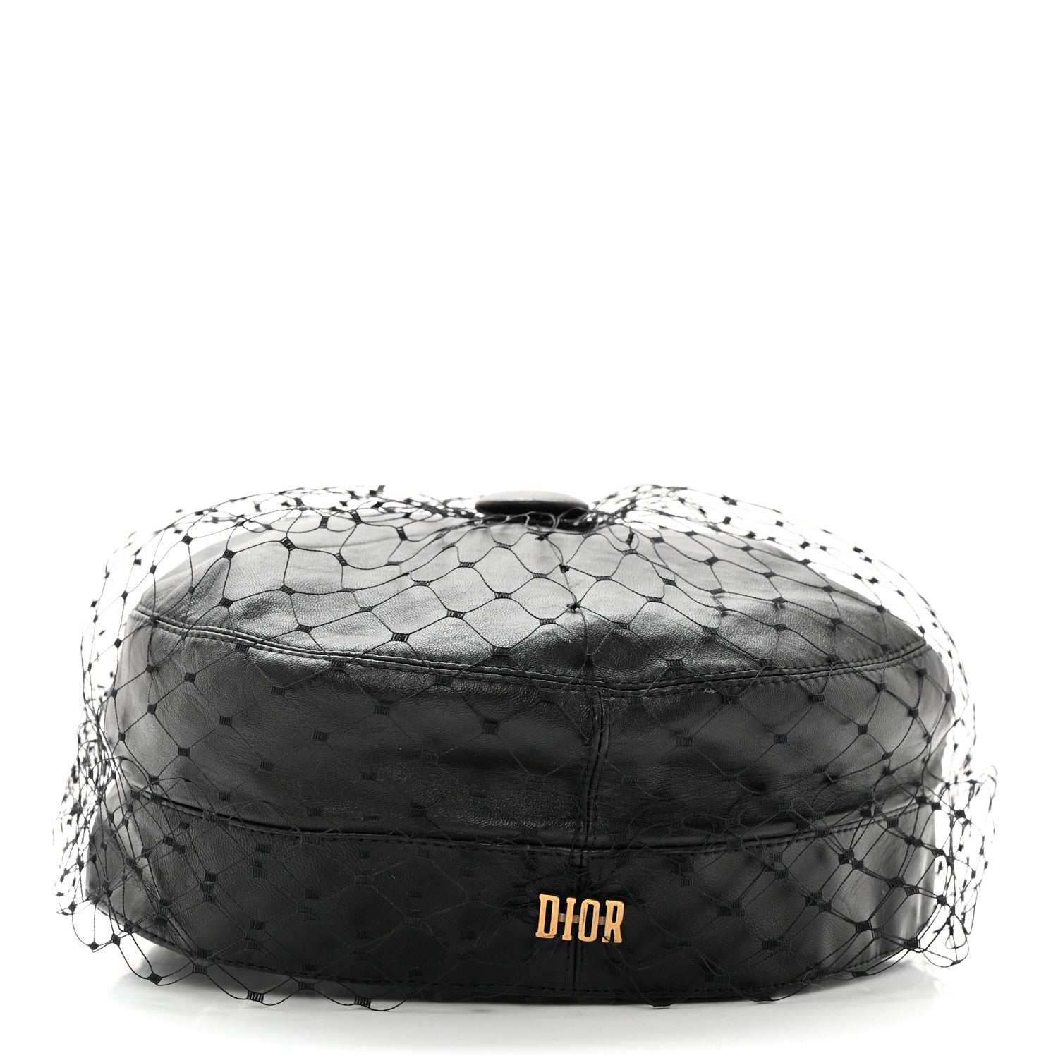 Christian Dior Calfskin Paris Revolution Cap With Veil 58 Black 6 of 11
