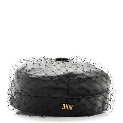 Christian Dior Calfskin Paris Revolution Cap With Veil 58 Black 6 of 11