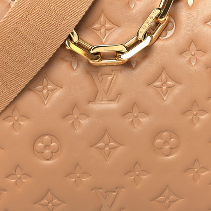 Louis Vuitton Lambskin Embossed Monogram Coussin PM Camel 9 of 11