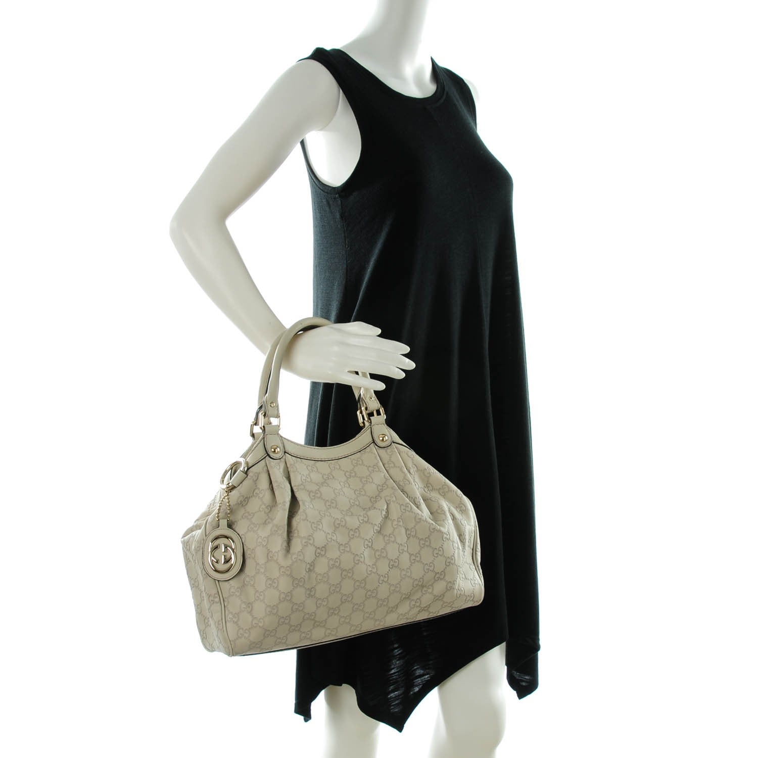 Gucci Guccissima Medium Sukey Tote Mystic White 2 of 8
