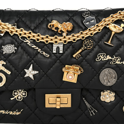 Chanel Aged Calfskin Lucky Charms 2.55 Reissue 225 Flap Black 8 of 11
